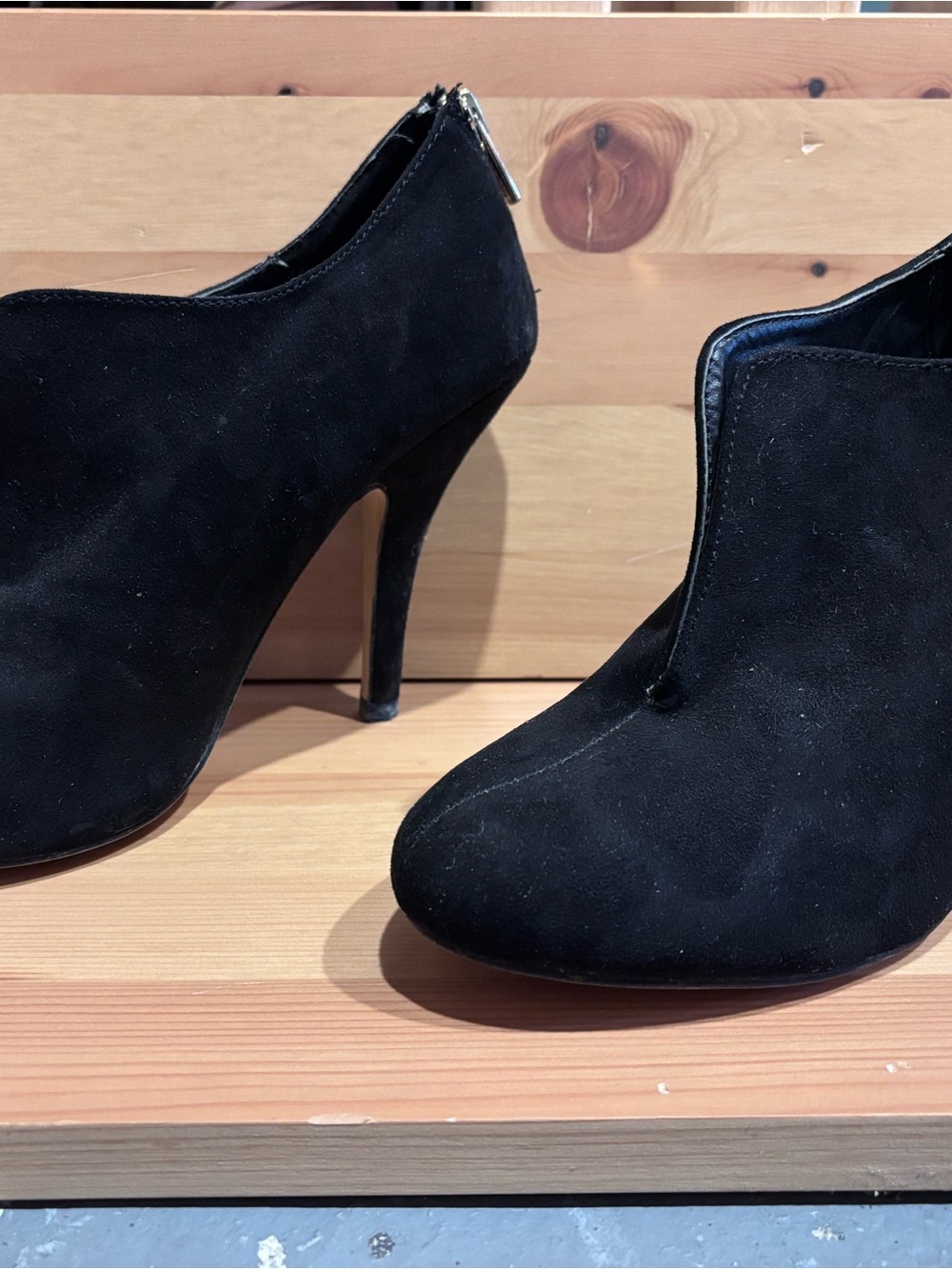 Call It Spring Black Suede High-Heel Ankle Boots
